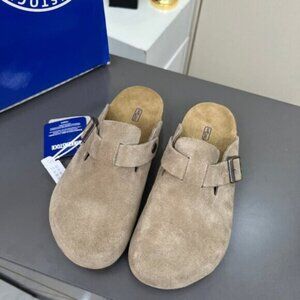Birkenstock Boston Classic Suede Soft Leather Taupe